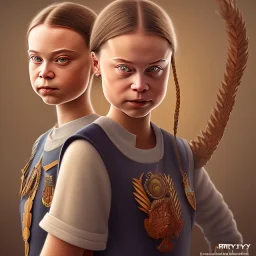 portrait of Greta Thunberg testing animals