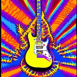 JIMI HENDRIX PEACE electric guitar PEACE psychedelic hippie trippy acid LSD PEACE GUITAR peacesign HIPPIE FLAG '60s Pop Artist Peter Max