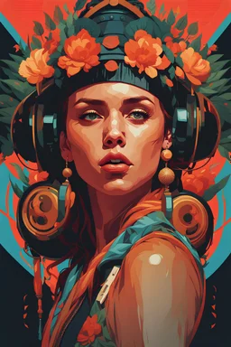 A beautiful portrait painting of a Singer Danish MØ face by pascal blanche and sachin teng and sam yang and greg rutkowski, in style of colorful comic. symmetry, hyper detailed. octanev render. trending on artstation