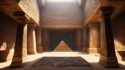 Inside an Egyptian pyramid, epic realistic, hyperdetailed, (cycles render:1.3), caustics, (glossy:0.58), (artstation:0.82)