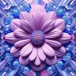 crystal, pink and blue flowers, transparent, beautiful, soft, hight definition, 8k