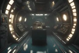 a look from the inside of an orokin submarine, hyper realism, photo realism, realistic lighting, realistic color grading