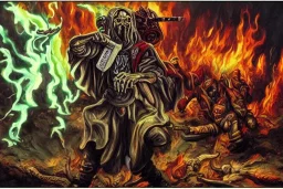 snoopdogg fighting demons in hell, doomslayer