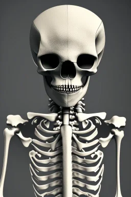 Skeleton in suit smoking