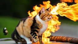 fire breathing cat