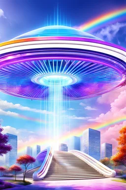 Ufo rainbow, futuriste ultra moderne,stairway to heaven,crystal city