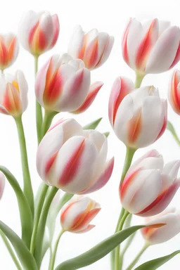 bank tulip flowers. The background is white and clean.
