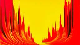 Dantianic Conflagration; surrealism; optical art; Ilya Bolotowsky; pale yellow to orange to red gradient