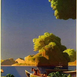 old boat Maxfield Parrish