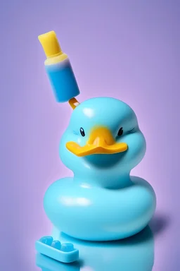 rubber duck like manicurist. Use light blue colors