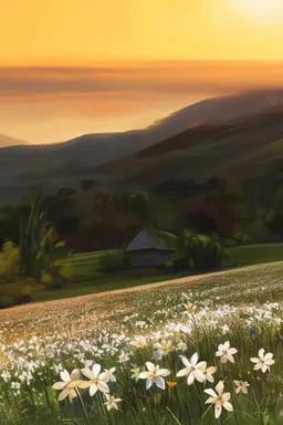 A beautiful classical painting of a field