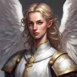 dnd, portrait of angel cleric