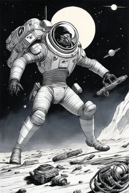 [art by Marcel Gottlieb, dit Gotlib] a Licensed space jockey in action