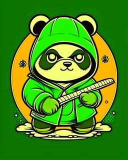 Panda ninja, cartoon style