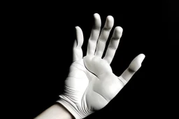 human hand white, with letter