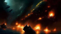 Attack ships on fire of the shoulder of Orion