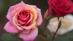a colorful rose, close-up