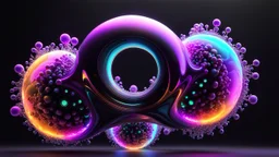 3D-rendered organic form, futuristic, fantasy, nuclear, geometrical shape, single colorful objects, fractal, abstract, scientific, black background, octane render, 8k post-production, artstation: award-winning: atmospheric: commanding: fantastical: clarity: 16k: ultra quality: striking: voluptuous: mammary: brilliance: liquid medium: stunning colors: profound: amazing depth; lens: f/16