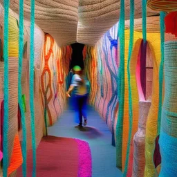 Create a tunnel-like structure within the labyrinth using hanging textiles. Use fabrics with contrasting colors and textures to represent different stages of your journey. As visitors walk through the tunnel, they can physically feel and see the transformative journey unfold around them.