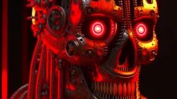 4K. REALISTIC FULL DETAILS. UN TERMINATOR STEAM PUNK FIRESTARTER