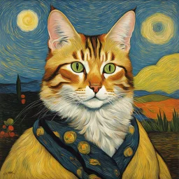 Portrait of a cat by Van Gogh