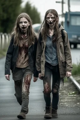 The walking death oyun stilinde 2 kız