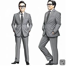 Gustavo Petro clip art cuerpo completo traje gris no corbata obra de arte detallado 4k