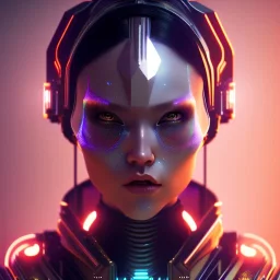 Latin, Cyber Woman, short hair, samurai, cyberpunk, neon, highly detailed, art stations, concept art, smooth, unreal engine 5, god rays, ray tracing, RTX, lumen lighting, ultra detail, volumetric lighting, 3d, finely drawn, high definition, high resolution, gradient background