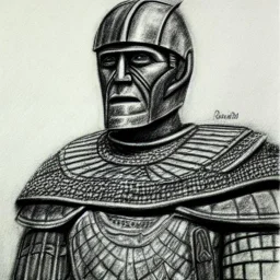 pencil and charcoal portait sketch of king raedwald from sutton hoo