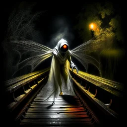 THE GHOST IS STILL DANCING AT NIGHT ON THE OLD BRIDGE