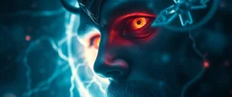 close up on the soul in the gaze of abraxas, interdimensional portal