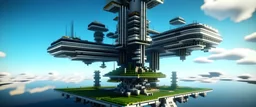 a mid air industry futuristic style minecraft