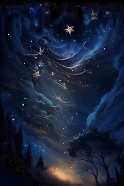 Stars wind majestic enchanted night