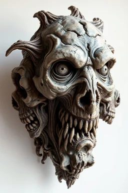 sculpture of dark side of a king face . Multiple faces . decayed and rotting with grotesque proportions and imagery. abstract grotesqueries, detailed texture, surreal horror, biomechanical design, by hr giger and beksinski