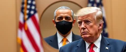 pin hole cam, trump wearing obama as a mask