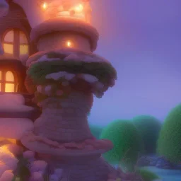 Mushroom and modern house