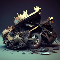 broken parts of a car crown