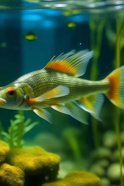 långfenade slöjstjärtar i ett akvarium