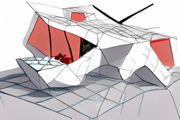 Architectural drawing of a Neofuturistic art museum, (((isometry))), ultra quality, people, treets, forma above