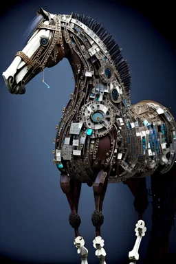 a horse made of clock pieces