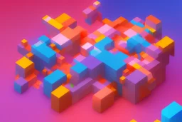 3D colorful geometric installation, simplistic, studio lighting, C4D, 16k, Behance, Artstation, centered, top down camera, vibrant