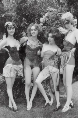 Four Ziegfeld Girl on short jeans