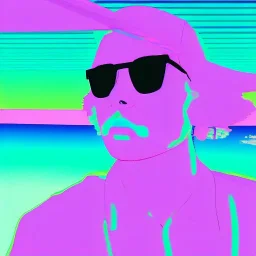 Vaporwave pool person