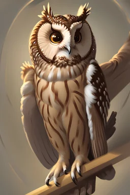 Northern Saw-whet Owl Sorcerer from Dungeons and Dragons who is young and inexperienced