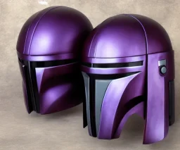 Deep Purple Mandalorian helmet, photo realistic