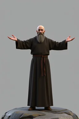 russian monk ,3d model, t-pose, full length