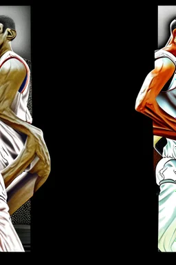 Panel style Transfer drawing the Convert the image of the play basketball man to man from the And make open Buttocks onside panel style Transfer photo detailed view Excellent full view Very high copy Copies of the original image and paste realism Accurate Extremely realistic Panoramic details Very realistic detailed Wonderful full view and stunning wide-angle transfer style transfer photo detailed 3D