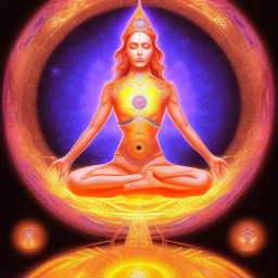 A tantrika activating her sacral chakra