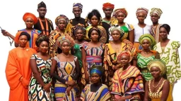 Nigerians from different ethnic and tribal groups posing for a picture dressed in the ethnic attire