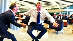 security kicking man having a tantrum out of airport lounge